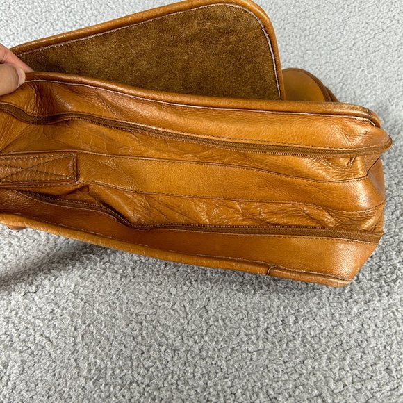 Boulder Ridge Leather Book Bag Messenger Shoulder Strap Heavy Worn In School - Picture 3 of 16